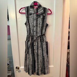 Tracy Reese Black and White Patterned Dress